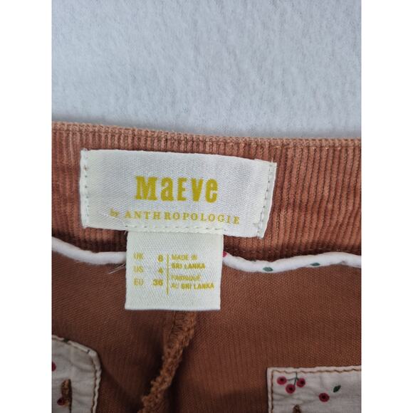 Anthropologie Maeve Corduroy Wide Leg Pants Size 4 Orange Retro Boho Festival - Picture 5 of 11